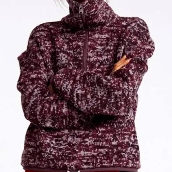 VARLEY Bailey Wool Blend Half Zip Pullover Sweater Jacket in Purple Size Small - Picture 1 of 10